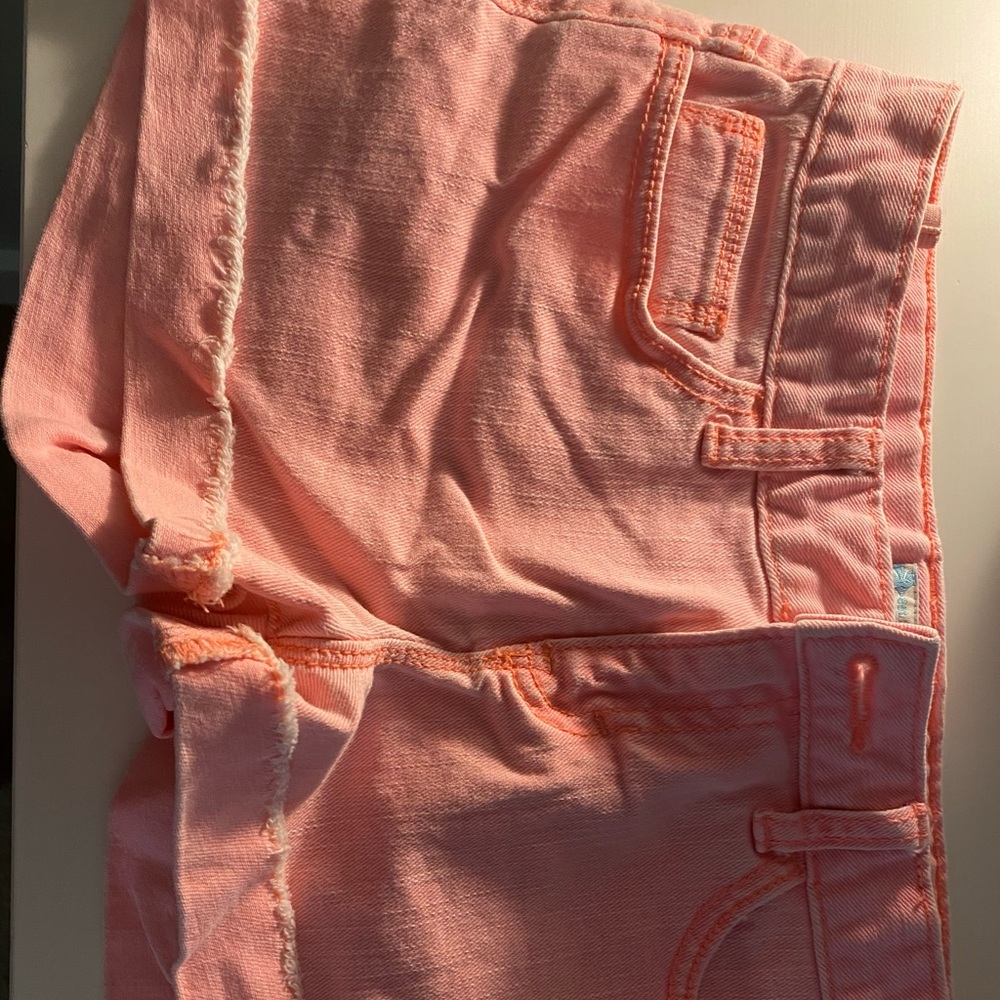 pink kids jean shorts
